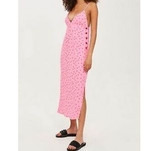 Topshop pink red slip dress